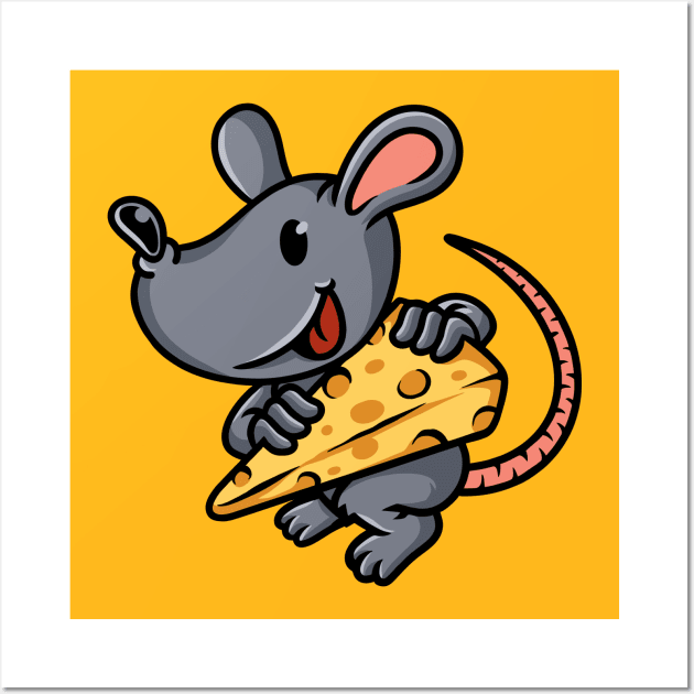 Mouse and Cheese Wall Art by Tlatous